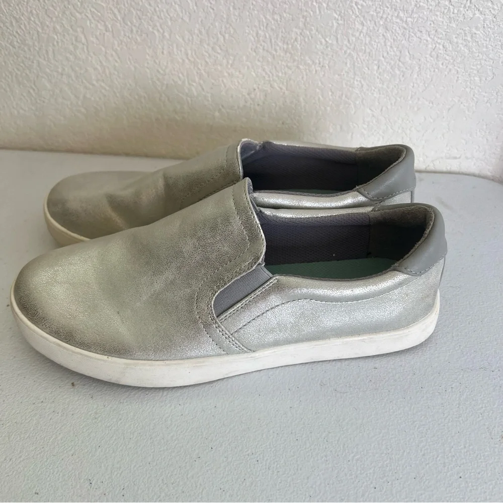 Dr. Scholl's Silver Slip-On Flats - Picture 2 of 6
